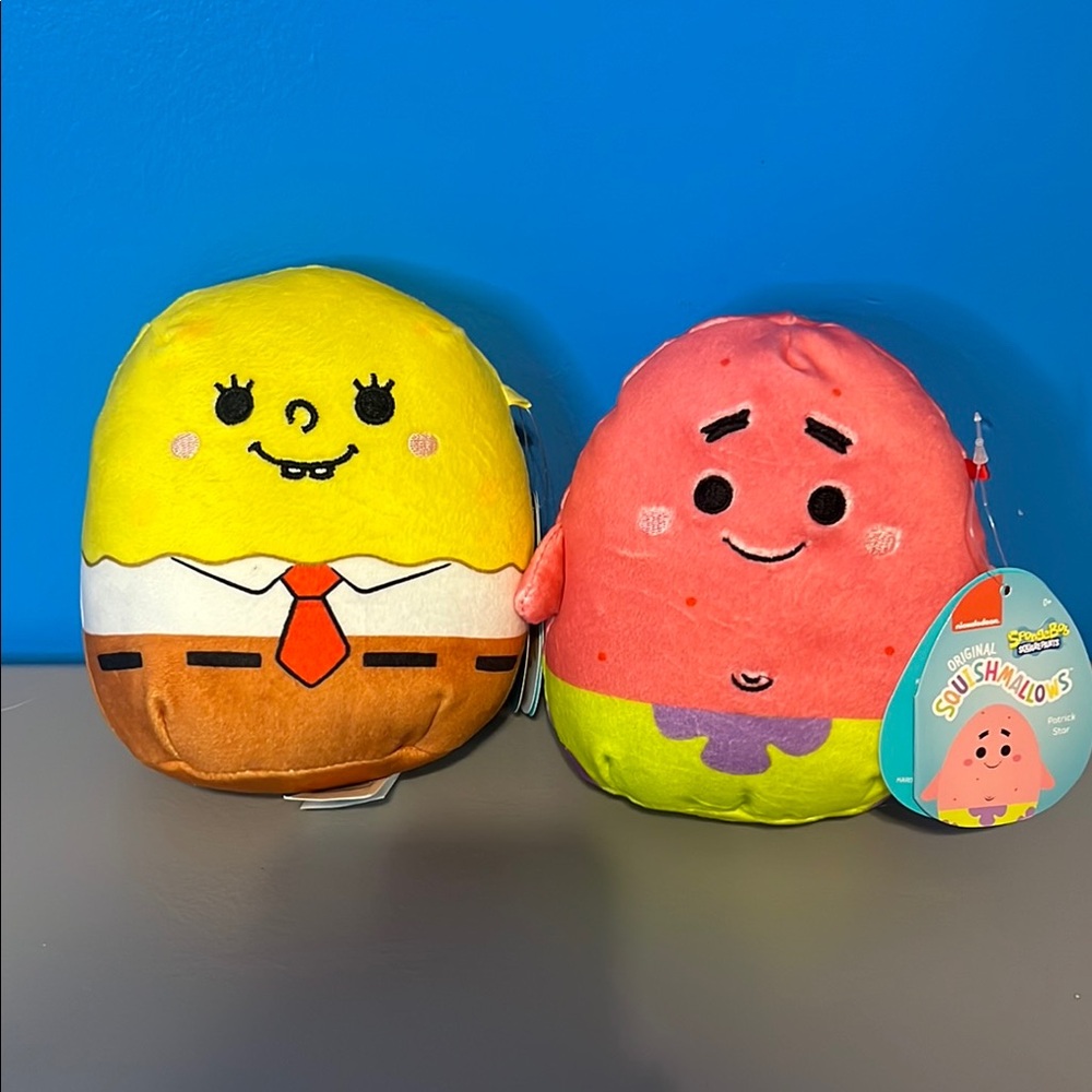 Squishmallow SpongeBob and Patrick Plush Toy Set 5”New with tags